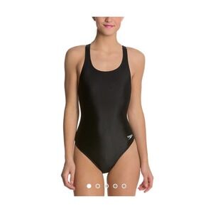 Speedo brand black swimsuit one piece swimming competitive practice racer back